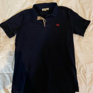 Mens Navy Blue Burberry Polo